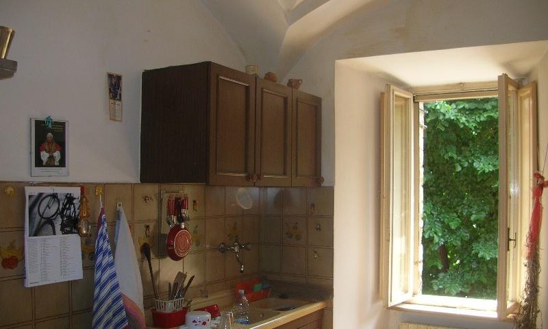 kitchen with characteristic arch ceilings